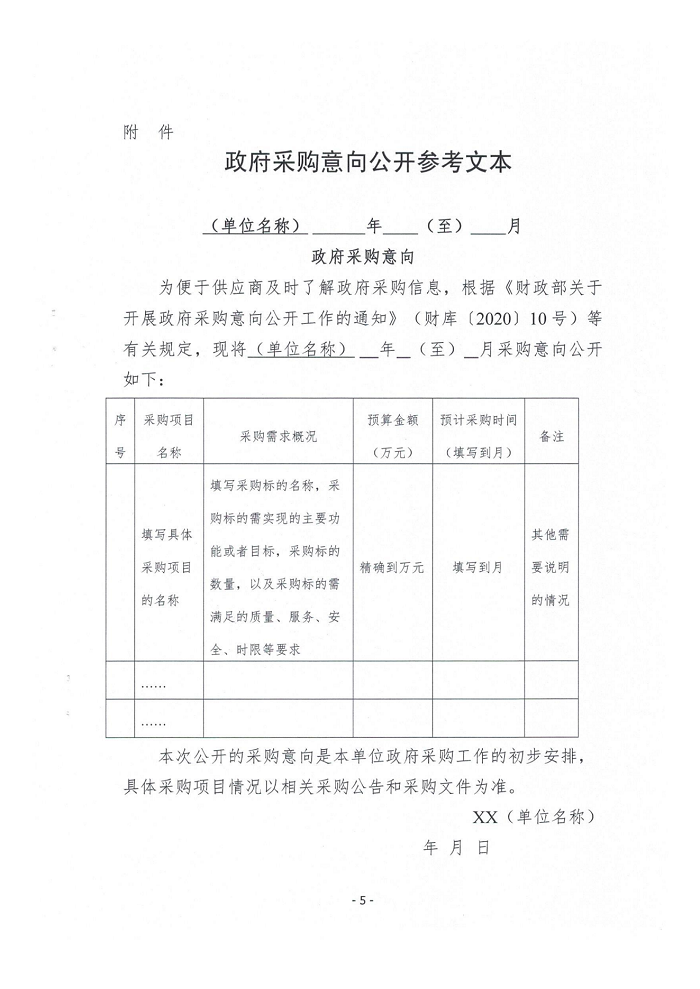 關(guān)于全面實施政府采購意向公開工作的通知